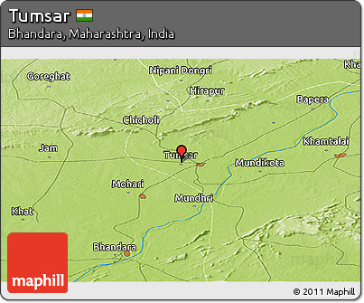 Physical Panoramic Map of Tumsar