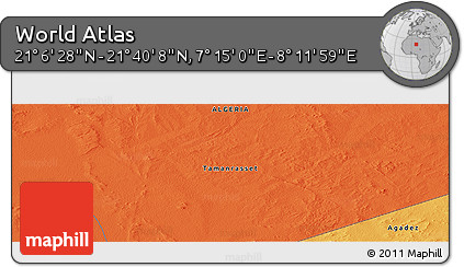 Political Panoramic Map of the Area around 21° 23' 18" N, 7° 43' 29" E