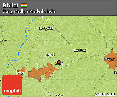 Physical Map of Bhilai