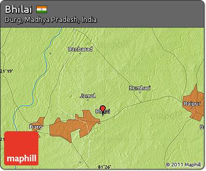 Physical Map of Bhilai