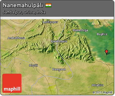 Satellite 3D Map of Nanemahulpāli