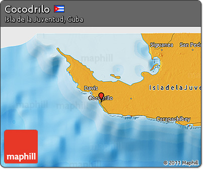 Political 3D Map of Cocodrilo