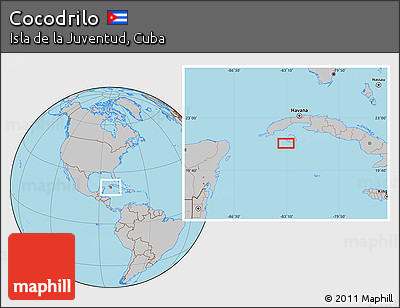 Gray Location Map of Cocodrilo
