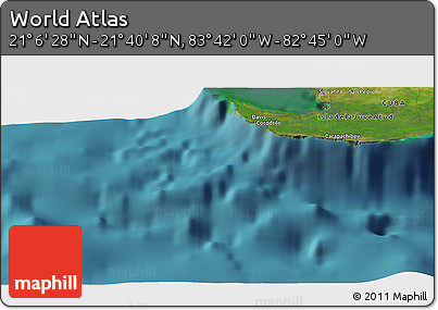 Satellite Panoramic Map of the Area around 21° 23' 18" N, 83° 13' 29" W