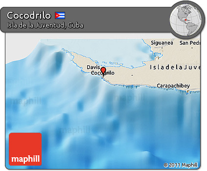 Shaded Relief Panoramic Map of Cocodrilo
