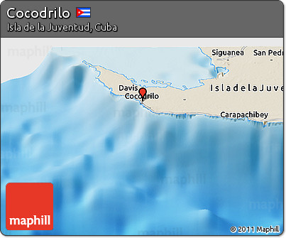 Shaded Relief Panoramic Map of Cocodrilo