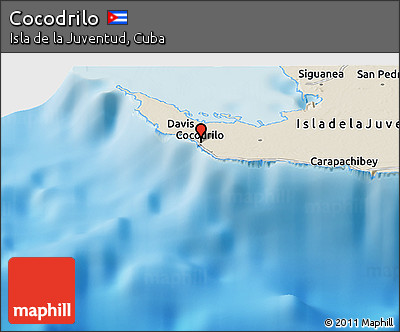 Shaded Relief Panoramic Map of Cocodrilo