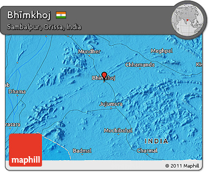 Political 3D Map of Bhīmkhoj