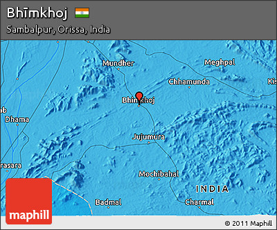 Political 3D Map of Bhīmkhoj