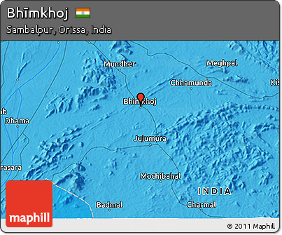 Political 3D Map of Bhīmkhoj