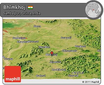 Satellite Panoramic Map of Bhīmkhoj