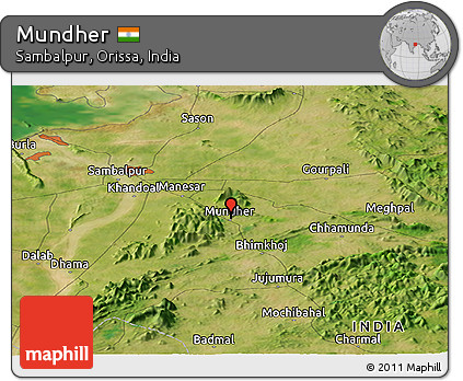 Satellite Panoramic Map of Mundher