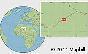 Savanna Style Location Map of the area around 21° 23' 18" N, 8° 34' 29" E