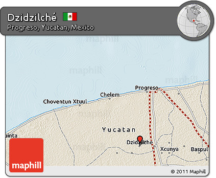Shaded Relief 3D Map of Dzidzilché