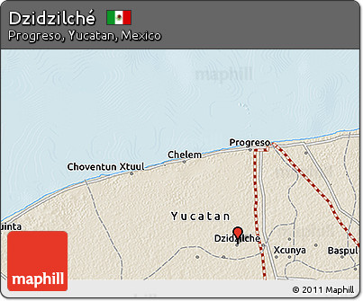 Shaded Relief 3D Map of Dzidzilché