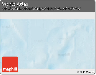 Physical 3D Map of the Area around 21° 23' 18" N, 91° 43' 29" W
