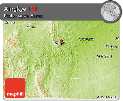 Physical 3D Map of Aingkye