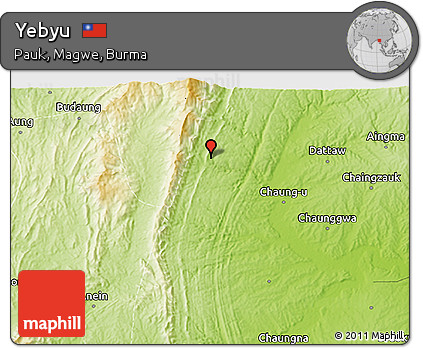 Physical 3D Map of Yebyu