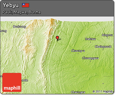 Physical 3D Map of Yebyu