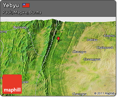 Satellite 3D Map of Yebyu