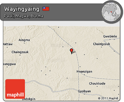 Shaded Relief 3D Map of Wayingyaing