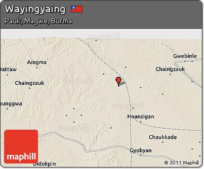 Shaded Relief 3D Map of Wayingyaing