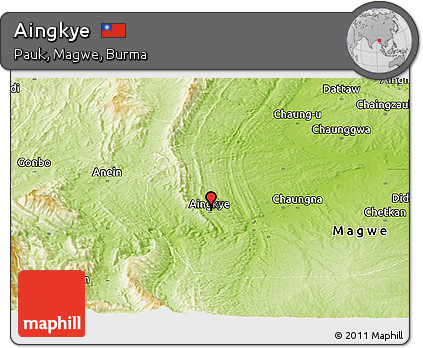 Physical Panoramic Map of Aingkye