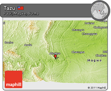 Physical Panoramic Map of Tazu