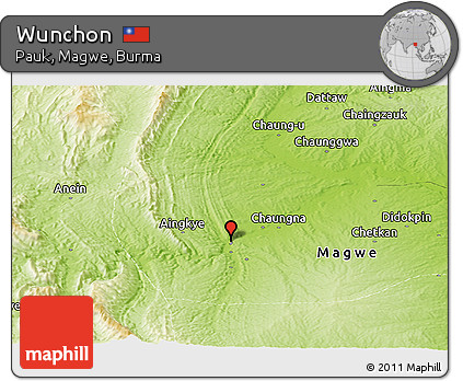 Physical Panoramic Map of Wunchon
