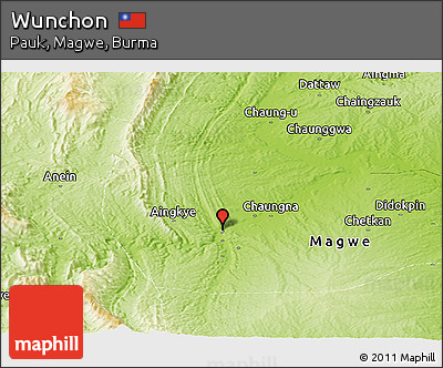 Physical Panoramic Map of Wunchon