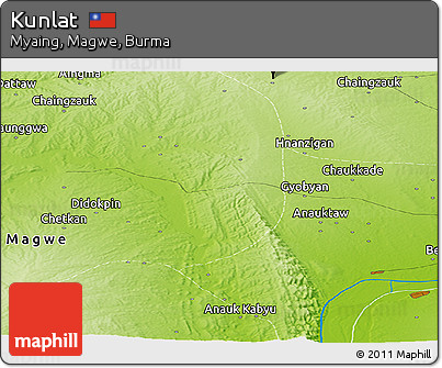 Physical Panoramic Map of Kunlat
