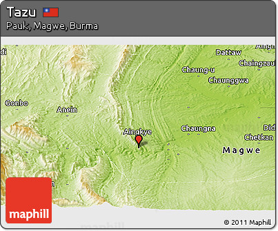 Physical Panoramic Map of Tazu