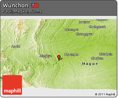 Physical Panoramic Map of Wunchon