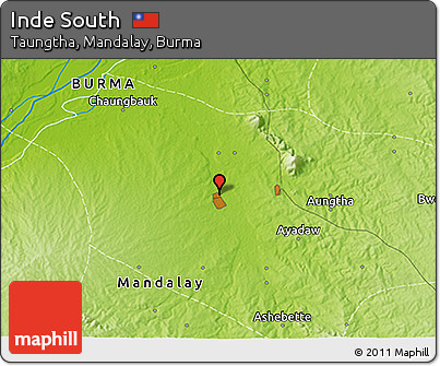 Physical 3D Map of Inde South