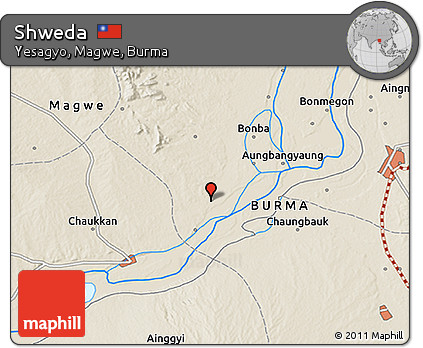 Shaded Relief 3D Map of Shweda
