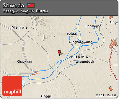 Shaded Relief 3D Map of Shweda
