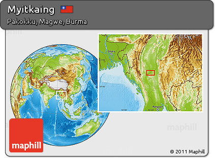 Physical Location Map of Myitkaing