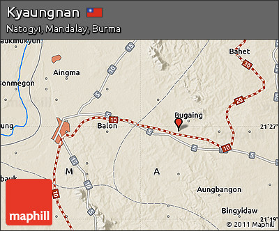Shaded Relief Map of Kyaungnan