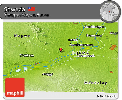Physical Panoramic Map of Shweda