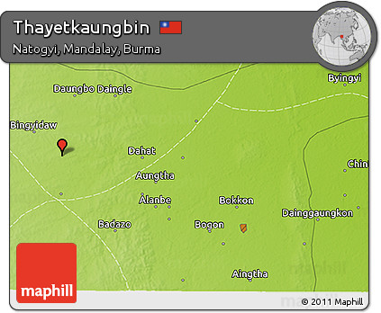 Physical 3D Map of Thayetkaungbin