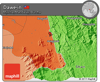 Political 3D Map of Dawe-in