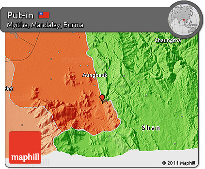 Political 3D Map of Put-in
