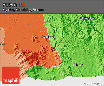 Political 3D Map of Put-in