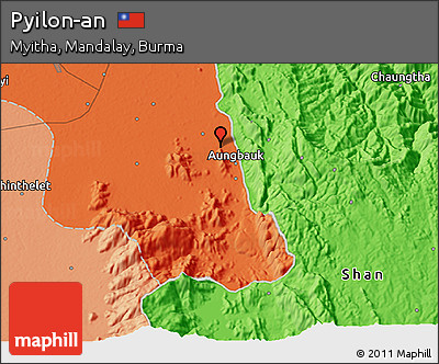 Political 3D Map of Pyilon-an