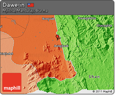 Political 3D Map of Dawe-in
