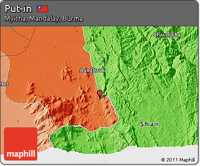 Political 3D Map of Put-in