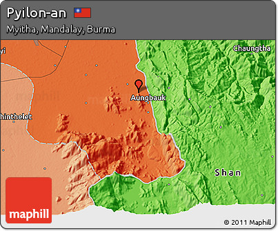 Political 3D Map of Pyilon-an