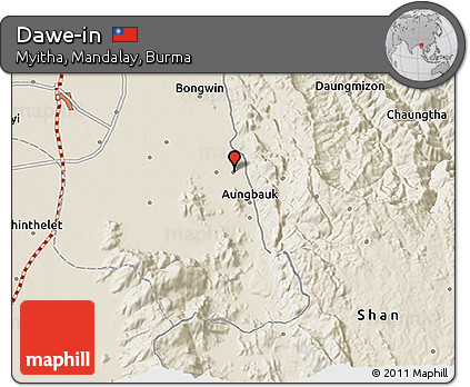 Shaded Relief 3D Map of Dawe-in