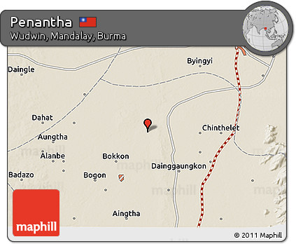 Shaded Relief 3D Map of Penantha
