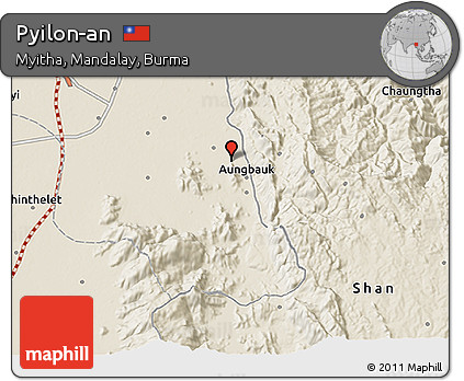 Shaded Relief 3D Map of Pyilon-an